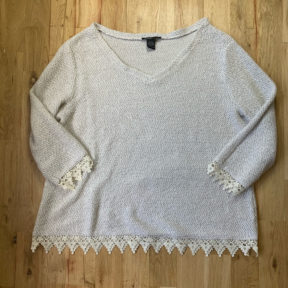 Oversized woven Sweater with 3/4 sleeves L, beige
